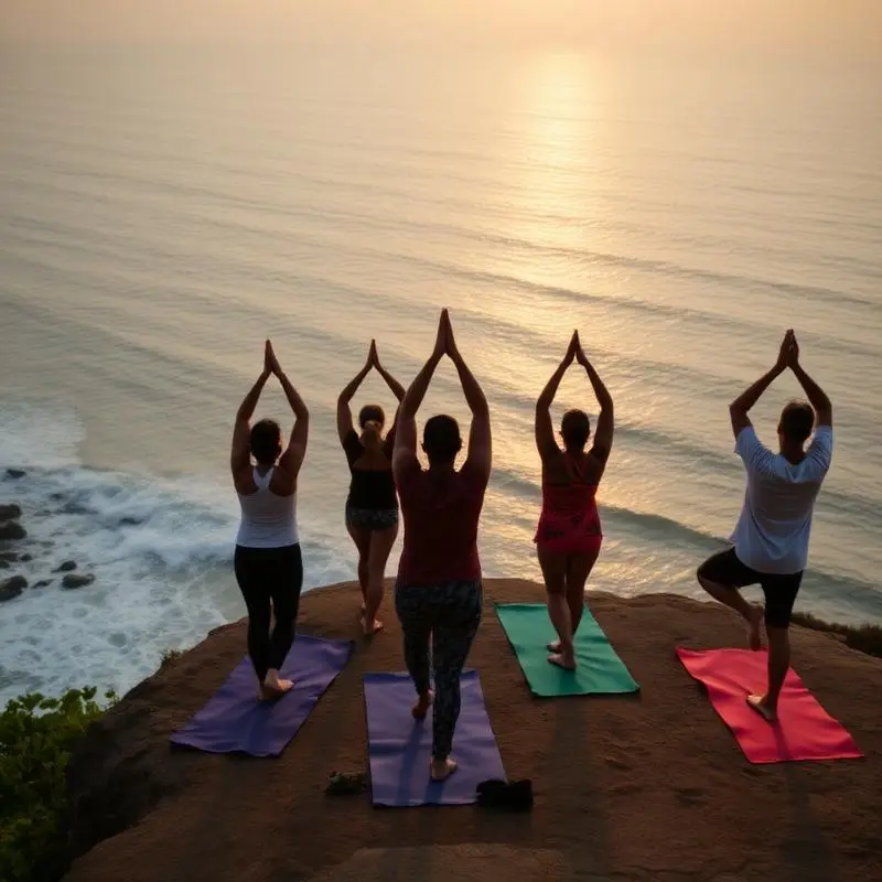 Morning yoga on Varkala cliff